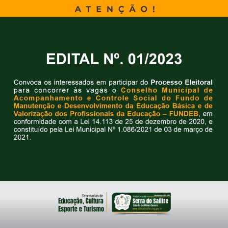 Edital nº. 001/2023 - CACS FUNDEB