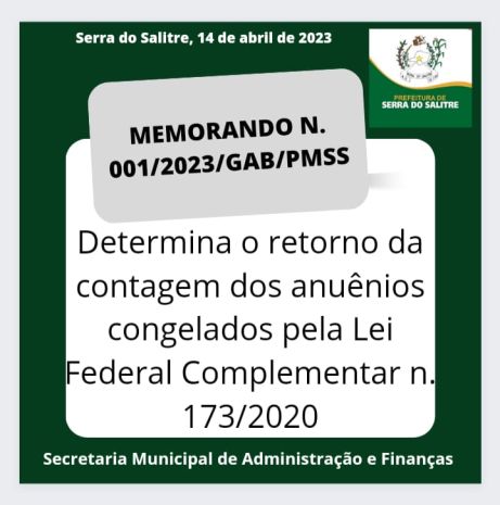 MEMORANDO Nº 001/2023/GAB/PMSS
