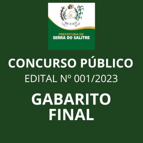 CONCURSO PÚBLICO EDITAL Nº 001/2023 - GABARITO FINAL